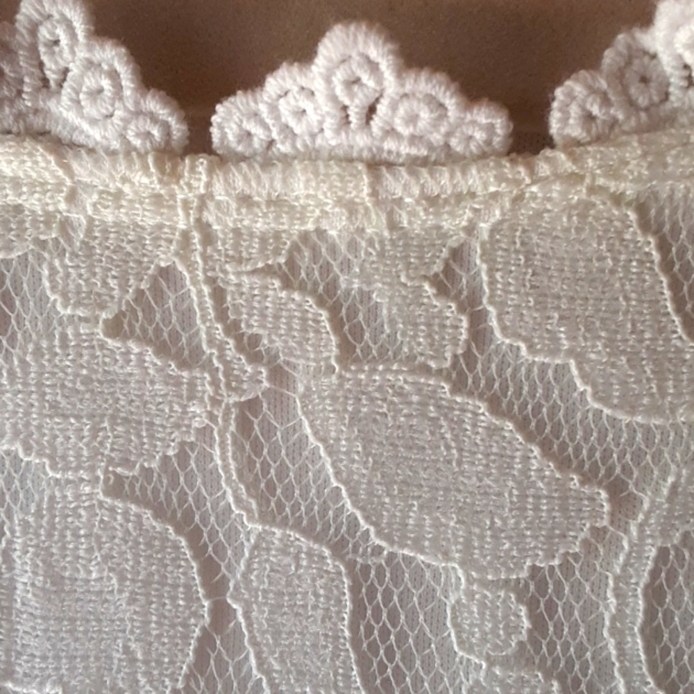 AUW lace sleeveless dress,late 90's creamy white color sizeL - Picture 6 of 7